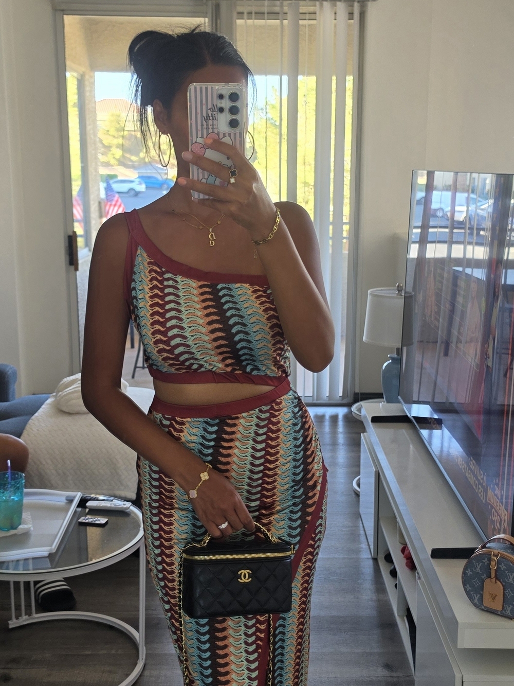 Multicolor Two-Piece Set - Tank Crop Top & Maxi Skirt - Picture 4 of 13